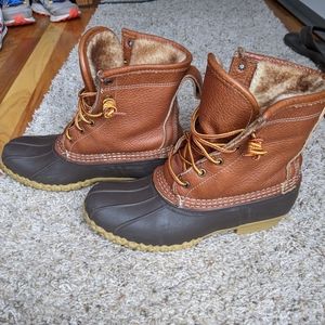 L.L. Bean Boots,8" Tumbled Leather Shearling Lined